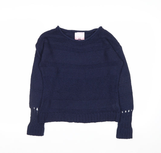 Romeo & Juliet Couture Women's Blue Knit Pullover Jumper Size S