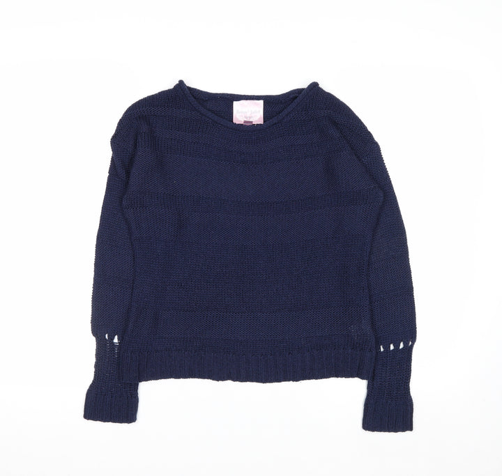 Romeo & Juliet Couture Women's Blue Knit Pullover Jumper Size S