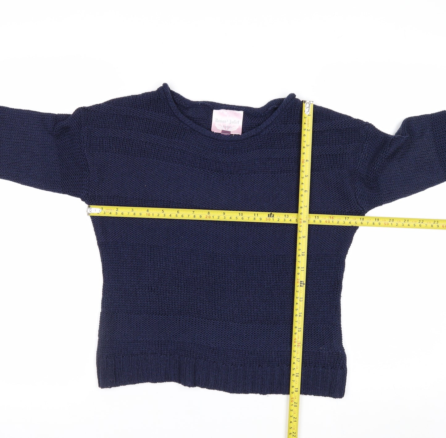 Romeo & Juliet Couture Women's Blue Knit Pullover Jumper Size S