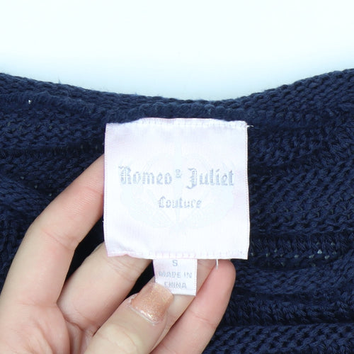 Romeo & Juliet Couture Women's Blue Knit Pullover Jumper Size S