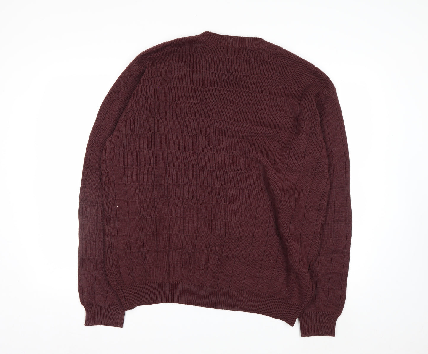 IZOD Men's Brown Cotton Crew Neck Jumper Size L Classic Knit