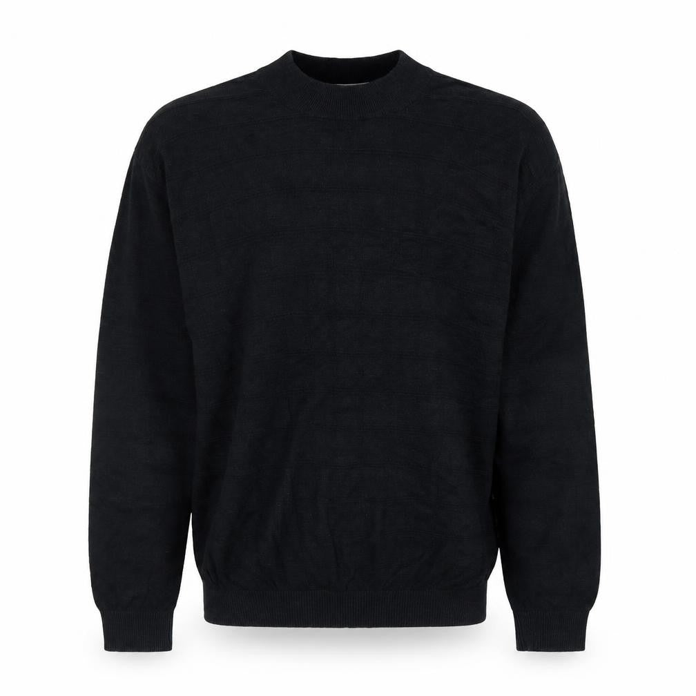 Perry Ellis Men's Black Silk Cotton Mock Neck Jumper XL