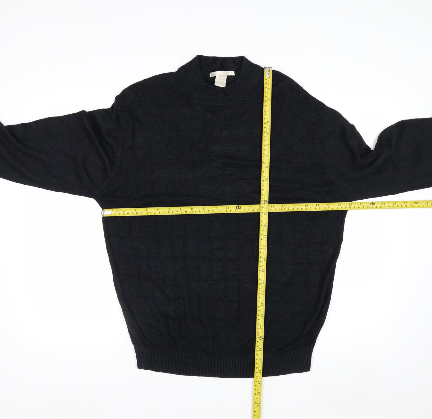 Perry Ellis Men's Black Silk Cotton Mock Neck Jumper XL