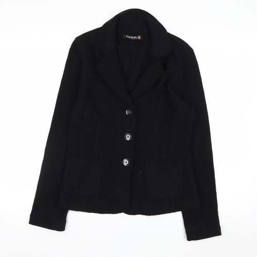 Betty Barclay Womens Black Wool Blazer Size 10 Classic Work Jacket