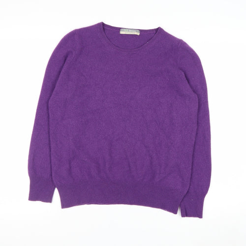 Marks and Spencer Women Purple 100% Cashmere Crew Neck Jumper Size 18