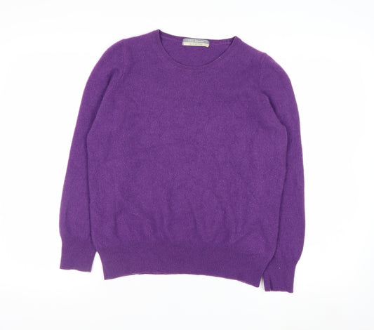 Marks and Spencer Women Purple 100% Cashmere Crew Neck Jumper Size 18