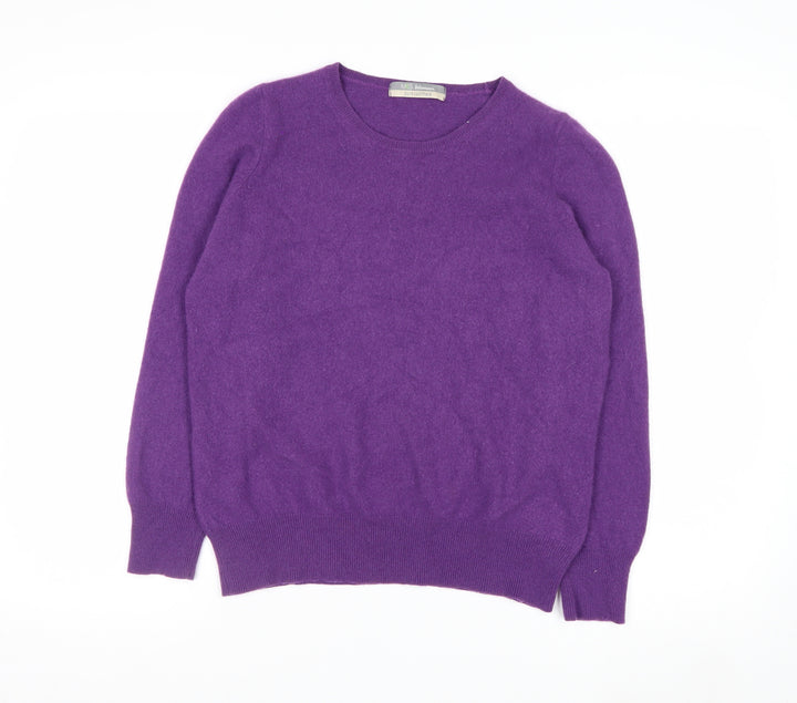Marks and Spencer Women Purple 100% Cashmere Crew Neck Jumper Size 18