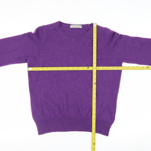 Marks and Spencer Women Purple 100% Cashmere Crew Neck Jumper Size 18