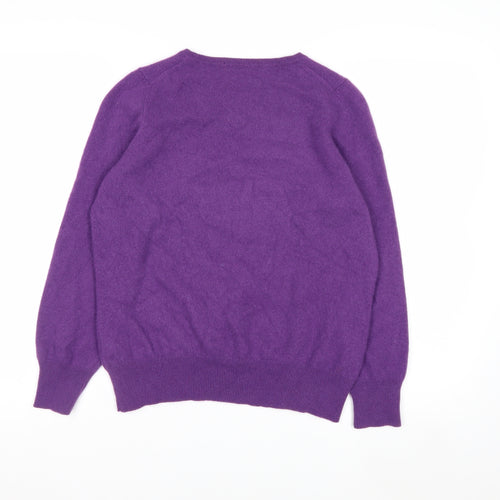 Marks and Spencer Women Purple 100% Cashmere Crew Neck Jumper Size 18