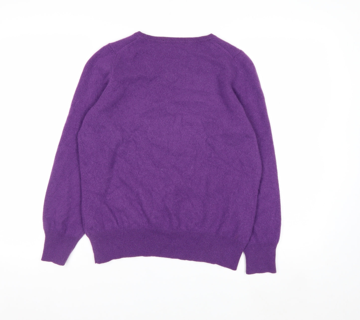 Marks and Spencer Women Purple 100% Cashmere Crew Neck Jumper Size 18