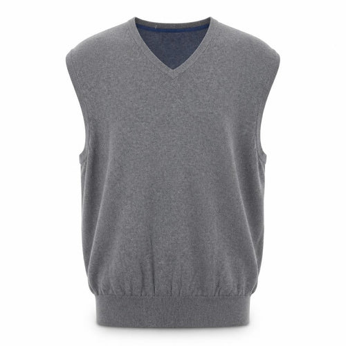 IZOD Men's Grey V-Neck Sleeveless Knit Vest L Cotton Blend