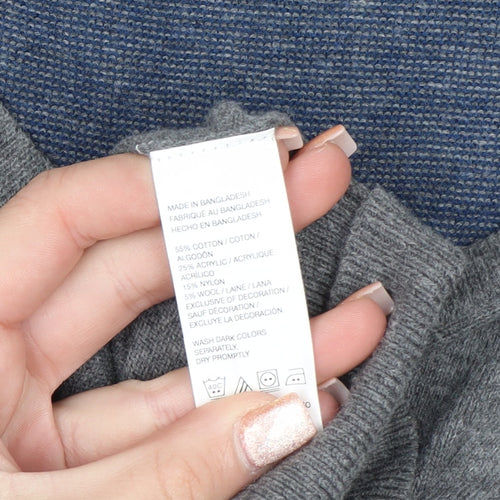 IZOD Men's Grey V-Neck Sleeveless Knit Vest L Cotton Blend