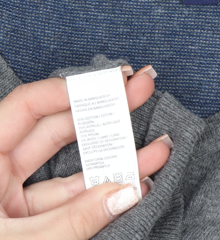 IZOD Men's Grey V-Neck Sleeveless Knit Vest L Cotton Blend