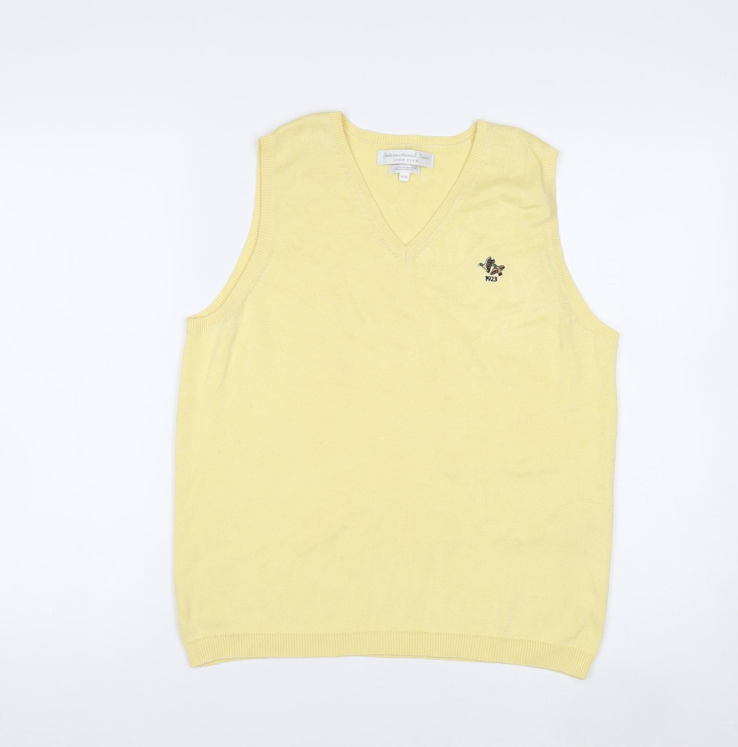IZOD Men's Yellow Cotton Sleeveless V-Neck Vest M Classic Fit