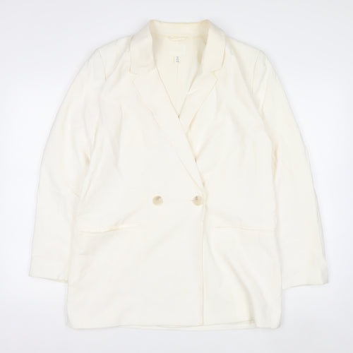 H&M Women’s Ivory Double-Breasted Blazer Jacket Size S