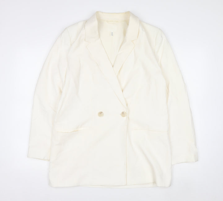 H&M Women’s Ivory Double-Breasted Blazer Jacket Size S