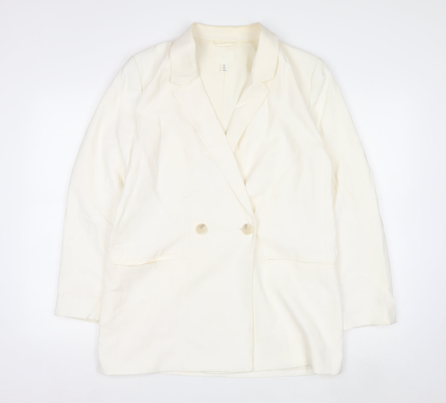 H&M Women’s Ivory Double-Breasted Blazer Jacket Size S