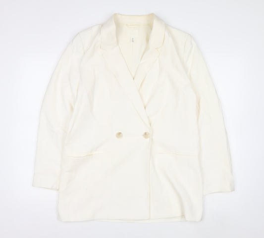 H&M Women’s Ivory Double-Breasted Blazer Jacket Size S