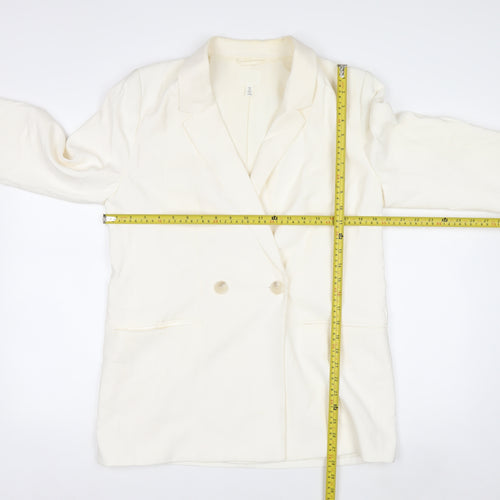 H&M Women’s Ivory Double-Breasted Blazer Jacket Size S