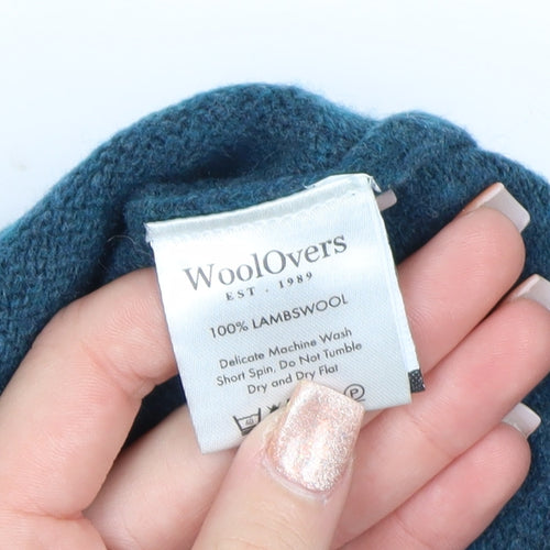 WoolOvers Women Blue 100% Lambswool V-Neck Jumper Size M