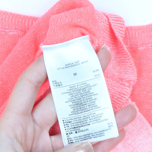 GAP Womens Pink Scoop Neck Long Sleeve Pullover Jumper Size M
