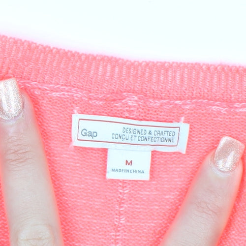 GAP Womens Pink Scoop Neck Long Sleeve Pullover Jumper Size M