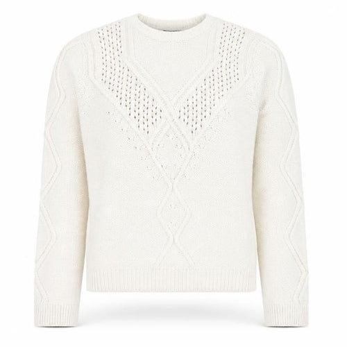 Lipsy Women Ivory Cable Knit Crew Neck Jumper Size 10