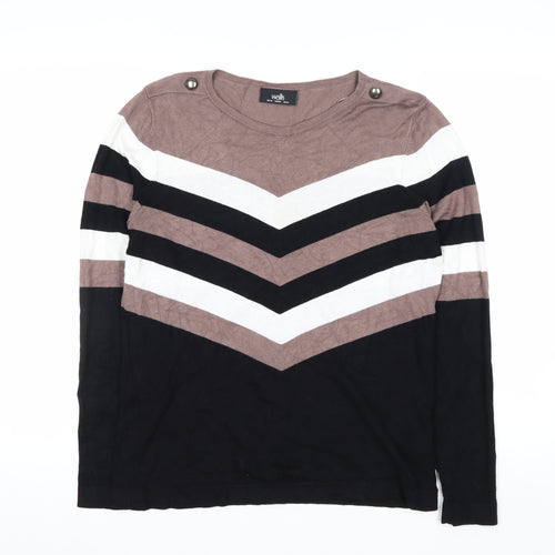 Wallis Women’s Multicoloured Stripe Long Sleeve Knit Jumper UK 14