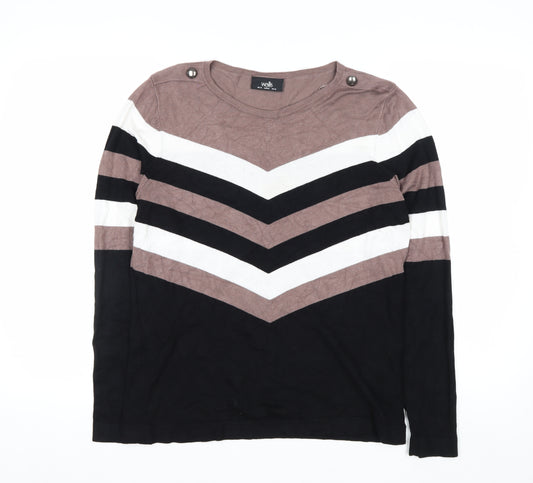 Wallis Women’s Multicoloured Stripe Long Sleeve Knit Jumper UK 14
