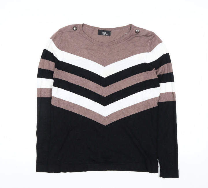 Wallis Women’s Multicoloured Stripe Long Sleeve Knit Jumper UK 14