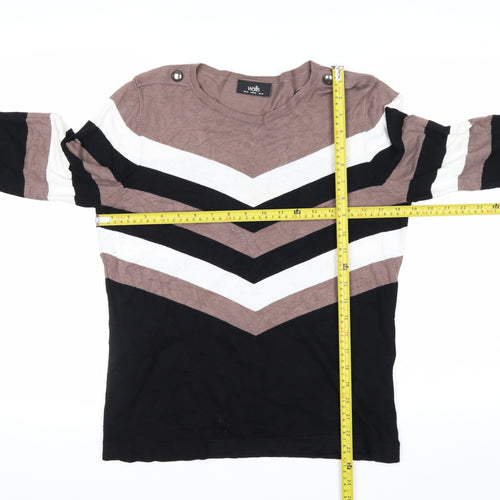 Wallis Women’s Multicoloured Stripe Long Sleeve Knit Jumper UK 14