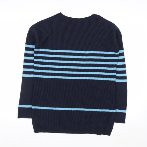 GAP Women’s Blue Striped V-Neck Knit Pullover Jumper XS