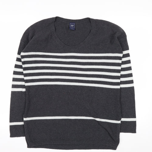 GAP Womens Grey Striped Knit Pullover Jumper XS