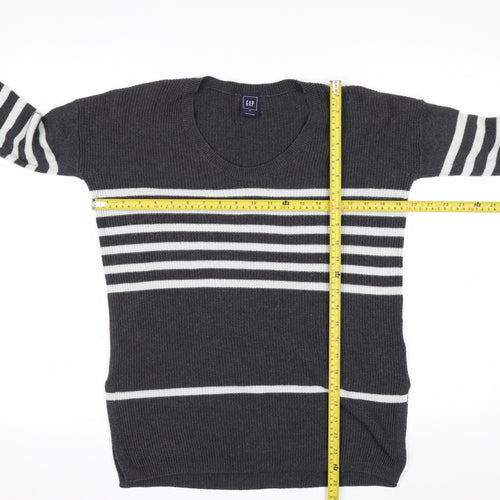 GAP Womens Grey Striped Knit Pullover Jumper XS