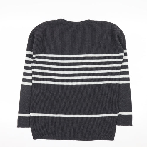 GAP Womens Grey Striped Knit Pullover Jumper XS