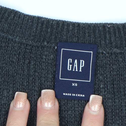 GAP Womens Grey Striped Knit Pullover Jumper XS