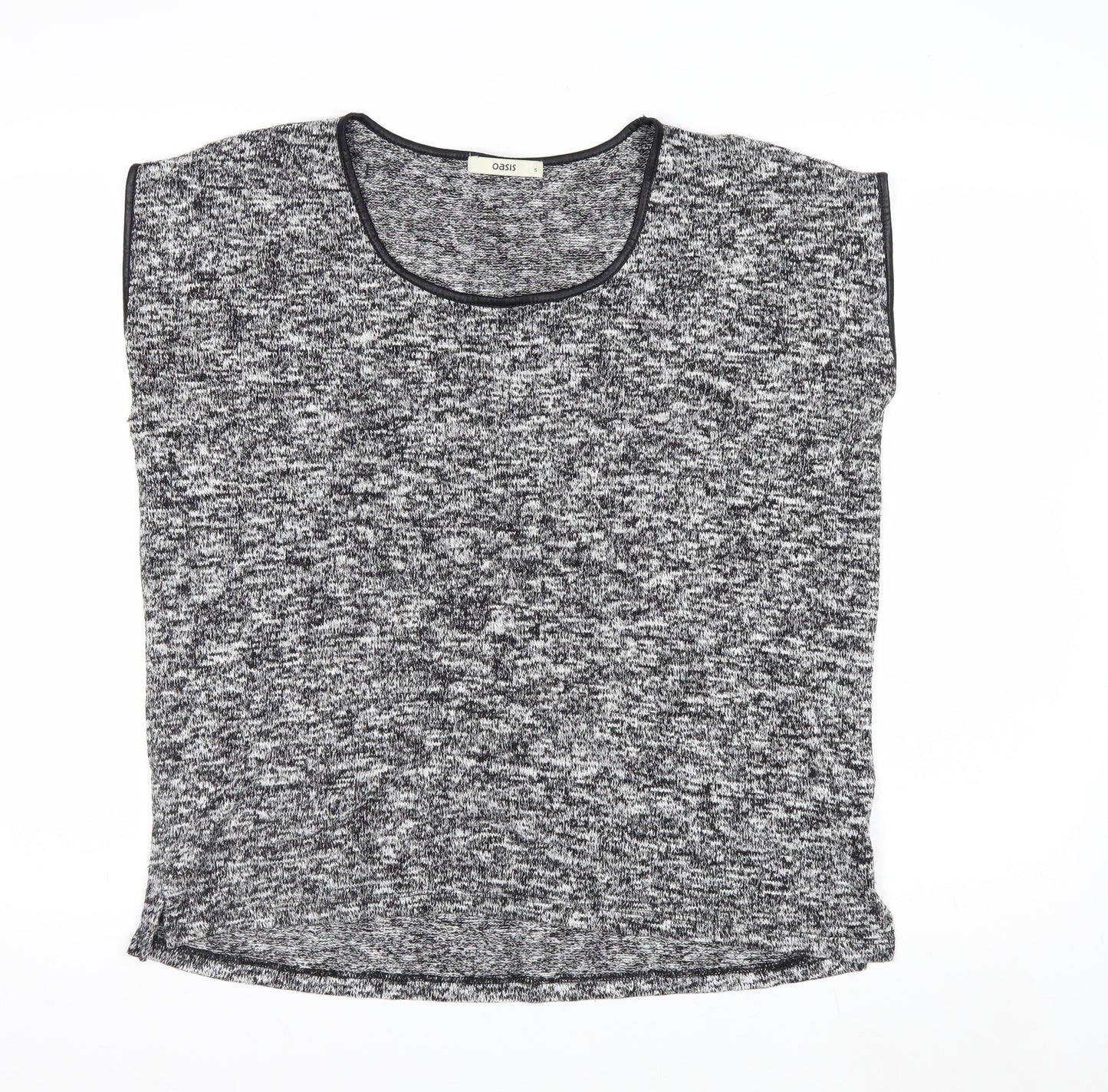 Oasis Women’s Grey Knit Sleeveless Pullover Jumper Size S