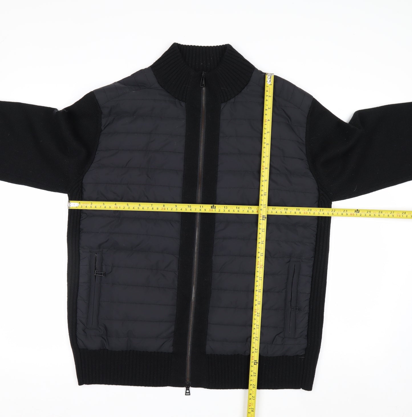 Belstaff Men's Black XL Wool Bomber Jacket with Zip Pockets