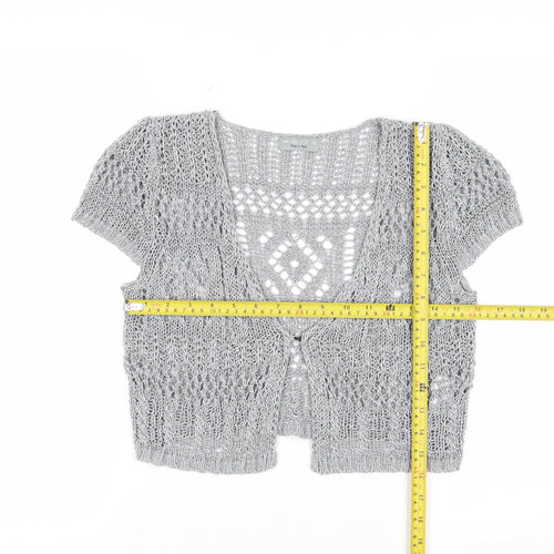 Marks and Spencer Per Una Grey Open Knit Short Sleeve Cardigan Women’s Size 10
