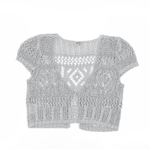 Marks and Spencer Per Una Grey Open Knit Short Sleeve Cardigan Women’s Size 10