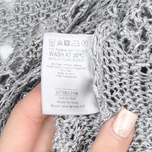 Marks and Spencer Per Una Grey Open Knit Short Sleeve Cardigan Women’s Size 10