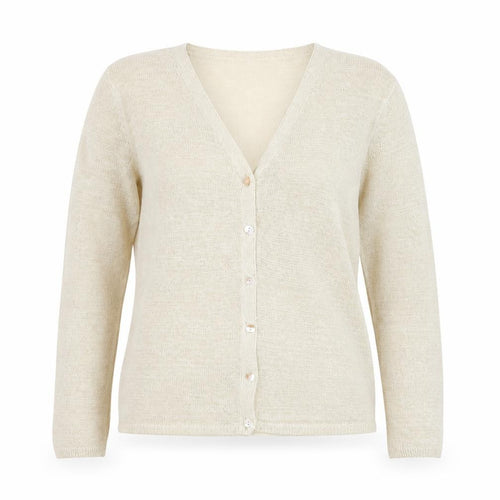 Marks and Spencer Womens Beige V-Neck Long Sleeve Cardigan Size 14