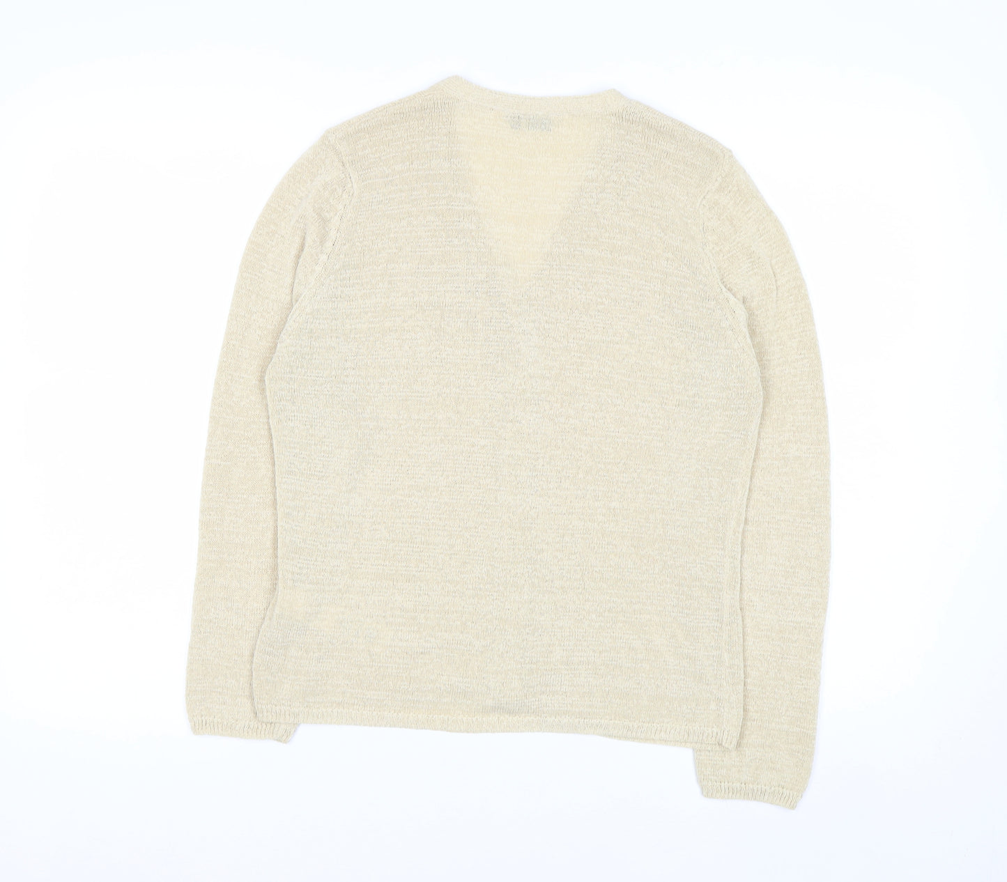 Marks and Spencer Womens Beige V-Neck Long Sleeve Cardigan Size 14