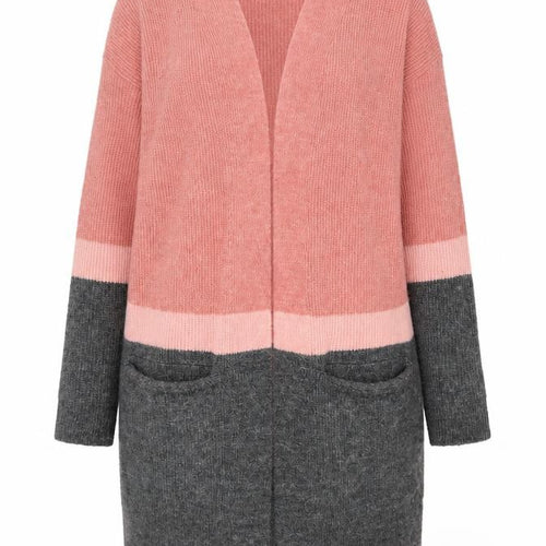 Next Women’s Pink & Grey Long Knit Cardigan Size S Regular Fit