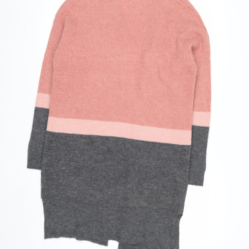 Next Women’s Pink & Grey Long Knit Cardigan Size S Regular Fit