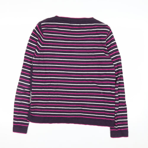 Marks and Spencer Per Una Women Purple Cardigan Size 14 Snowflake Knit