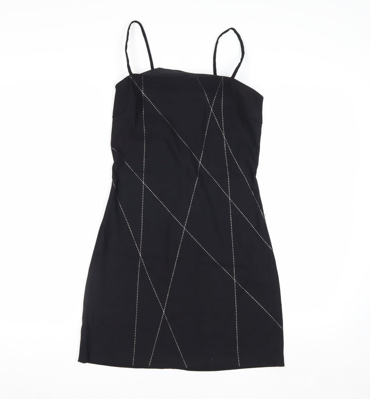 Byer Too! Women's Black Rhinestone Bodycon Dress Size 8
