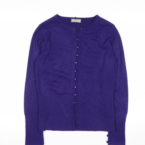 Marks and Spencer Per Una Women's Purple Acrylic Long Sleeve Cardigan Size 12