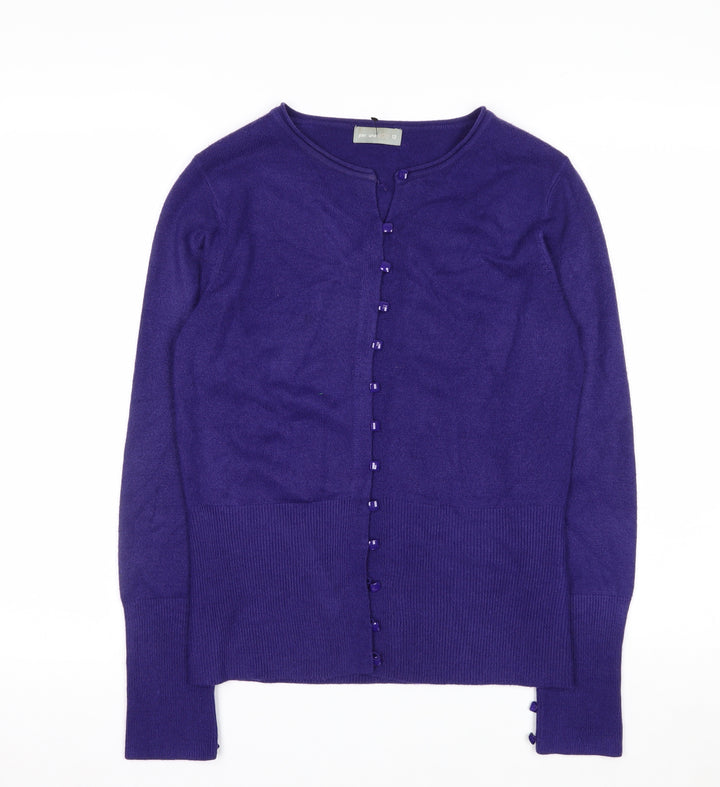 Marks and Spencer Per Una Women's Purple Acrylic Long Sleeve Cardigan Size 12