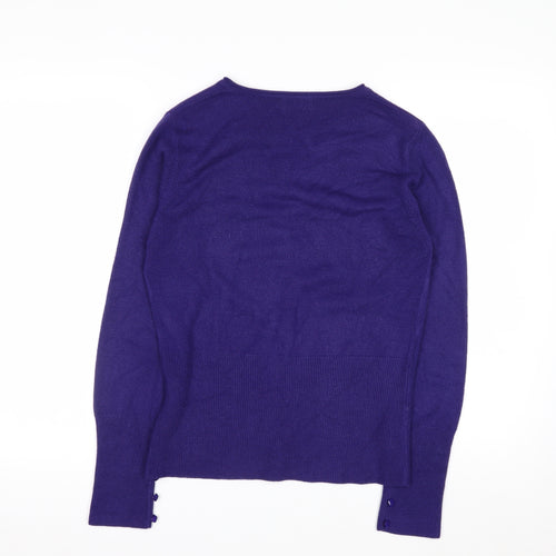 Marks and Spencer Per Una Women's Purple Acrylic Long Sleeve Cardigan Size 12
